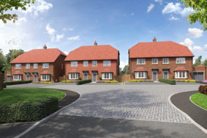 CGI Image of Squires Park Heronslea Bushey Hall Drive Street Scene External